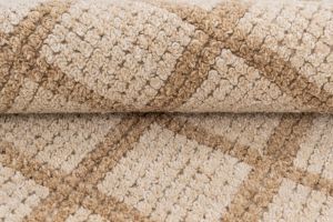 Beige Brown Hand Woven Wool Rugs