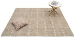 Beige Green Hand Woven Wool Rugs