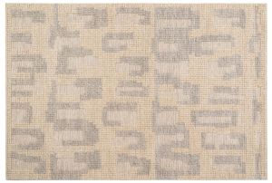 Beige Grey Hand Woven Wool Rugs