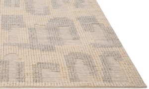 Beige Grey Hand Woven Wool Rugs