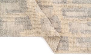 Beige Grey Hand Woven Wool Rugs