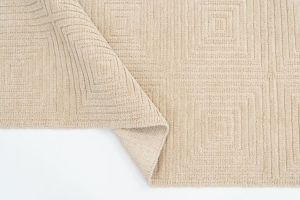 Beige Hand Woven Wool Rugs