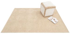 Beige Hand Woven Wool Rugs