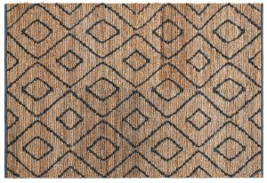 Black Hand Woven Bohemian Jute Rug