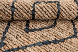 Black Hand Woven Bohemian Jute Rug