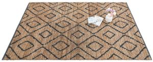 Black Hand Woven Bohemian Jute Rug