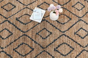 Black Hand Woven Bohemian Jute Rug