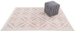 Floral Pattern Jute Wool Rug