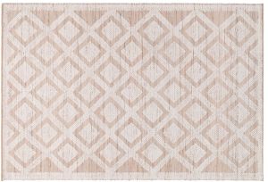 Geometric Diamond Pattern Jute Wool Rug