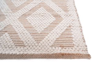 Geometric Diamond Pattern Jute Wool Rug