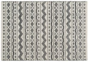 Ivory Black Jute Wool Rug