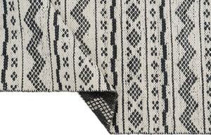 Ivory Black Jute Wool Rug