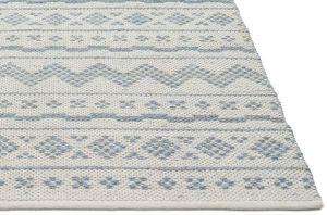 Ivory Blue Jute Wool Rug