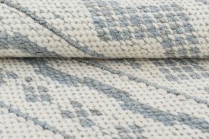 Ivory Blue Jute Wool Rug
