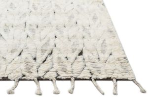 Ivory Dark Brown Hand Knotted Rugs