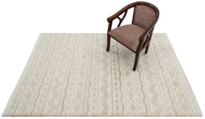 Ivory Gold Jute Wool Rug