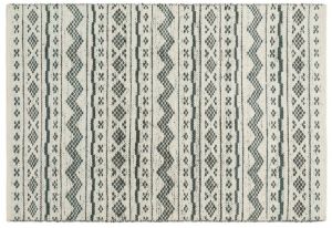 Ivory Teal Jute Wool Rug