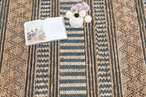 Navy Blue Hand Woven Natural Jute Rugs