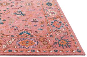 Pink Floral Pattern Hand Tufted Rugs