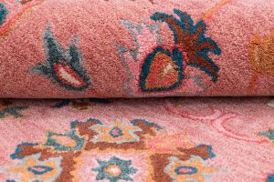 Pink Floral Pattern Hand Tufted Rugs