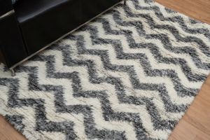 Wave Pattern Ivory Hand Knotted Rugs