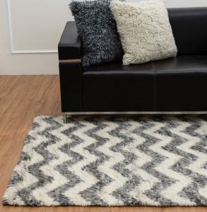 Wave Pattern Ivory Hand Knotted Rugs