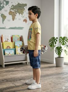 Boys Beige T-Shirt & Short Set