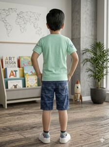Boys Green T-Shirt &AMP; Short Set