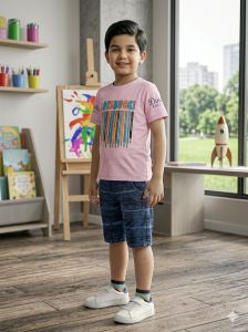 Boys Pink T-Shirt & Short Set