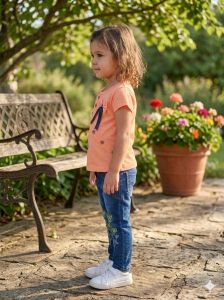 Girls Pink Top & Jeans Set