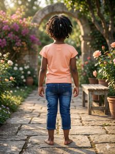 Girls Pink Top & Jeans Set