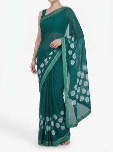 Green Georgette Saree