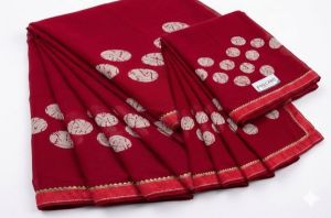 Maroon Georgette Saree