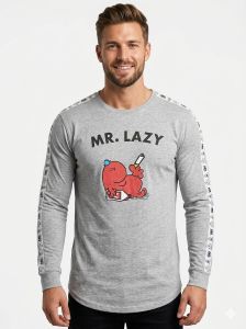 Mens Grey Full Sleeve Round Neck T-Shirts