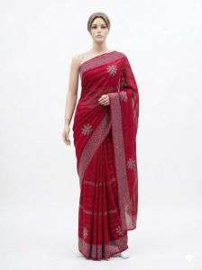 Pink Georgette Saree