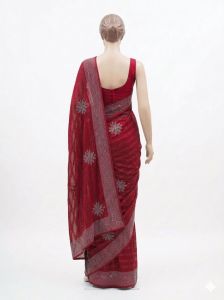 Pink Georgette Saree