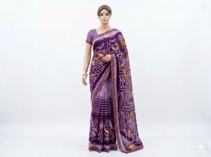 Purple Georgette Saree
