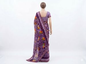 Purple Georgette Saree
