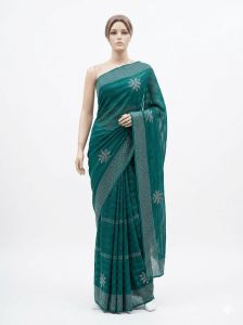 Turquoise Georgette Saree