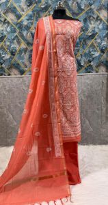 Ladies Banarasi Chanderi Silk Embroidered Suit Set