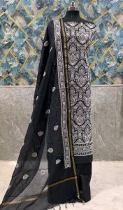Ladies Banarasi Chanderi Silk Embroidered Suit Set