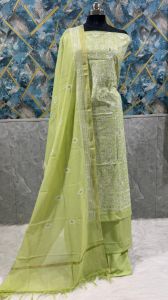 Ladies Banarasi Chanderi Silk Embroidered Suit Set