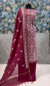 Ladies Banarasi Chanderi Silk Embroidered Suit Set