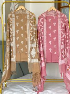 Ladies Banarasi Mercerised Kota Check Suit Set