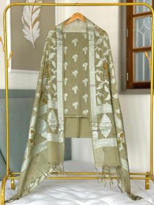 Ladies Banarasi Mercerised Kota Check Suit Set