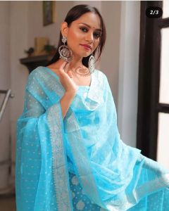 Ladies Banarasi Mercerised Zari Unstitched Suit Set