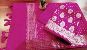 Ladies Banarasi Mercerised Zari Unstitched Suit Set