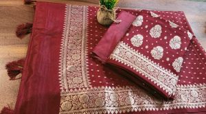 Ladies Banarasi Mercerised Zari Unstitched Suit Set