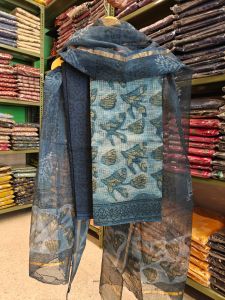 ladies hand block printed kota doria suit set