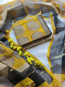 ladies hand block printed kota doria suit set